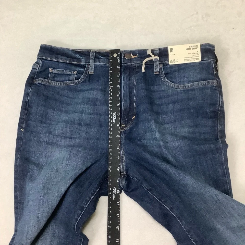 a.n.a. NWT Women’s High-Rise Ankle Skinny Jeans Dark Blue Size 16
